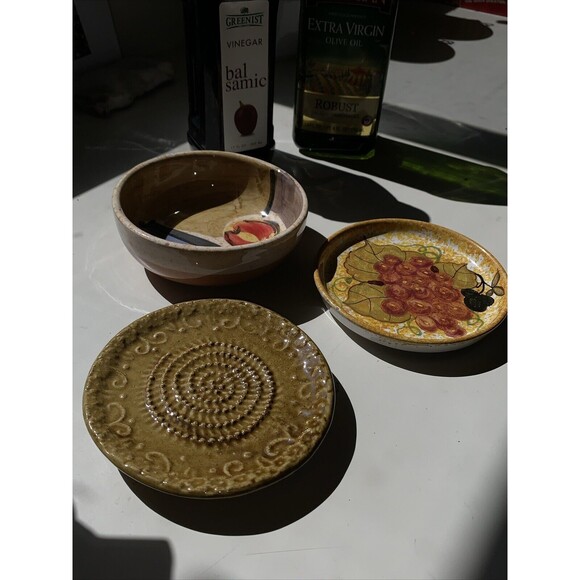 Vintage Mediterranean Serving Dishes Small Dipping Bowls Set Of 3 - Picture 10 of 10